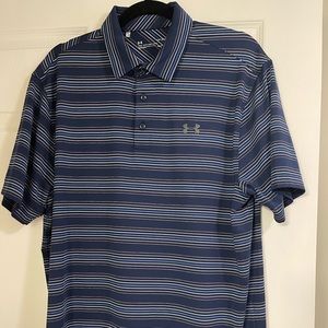 Under Armour Men’s polo Large. Blue striped